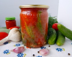 Огурцы на зиму в томатной пасте - шаг 7 Огурцы на зиму в томатной пасте - шаг 7