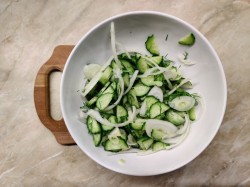 Салат Нежинский из огурцов на зиму - шаг 4 Салат Нежинский из огурцов на зиму - шаг 4