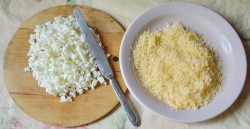 Салат с печенью трески слоеный с сыром и рисом - шаг 3 Салат с печенью трески слоеный с сыром и рисом - шаг 3