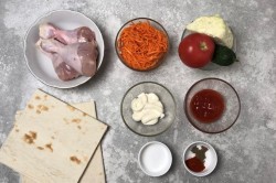 Шаурма в лаваше с курицей - шаг 1 Шаурма в лаваше с курицей - шаг 1