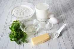 Сырные блины с зеленью - шаг 1