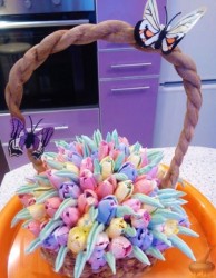 Торт корзина с цветами на 8 Марта - шаг 23