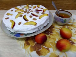 Бисквитный торт персиковый со сливочным кремом - шаг 14