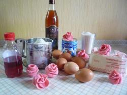 торт бисквитный с мастикой Розовая мечта  - шаг 1