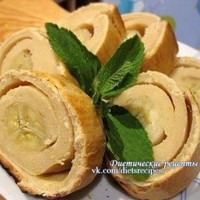 Творожный десерт с бананом