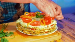 Закусочный торт из кабачков с помидорами и зеленью - шаг 24